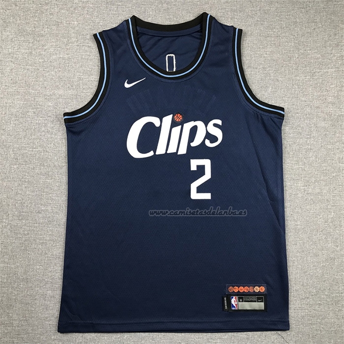 Camiseta Nino Los Angeles Clippers Kawhi Leonard NO 2 Ciudad 2023-24 Azul